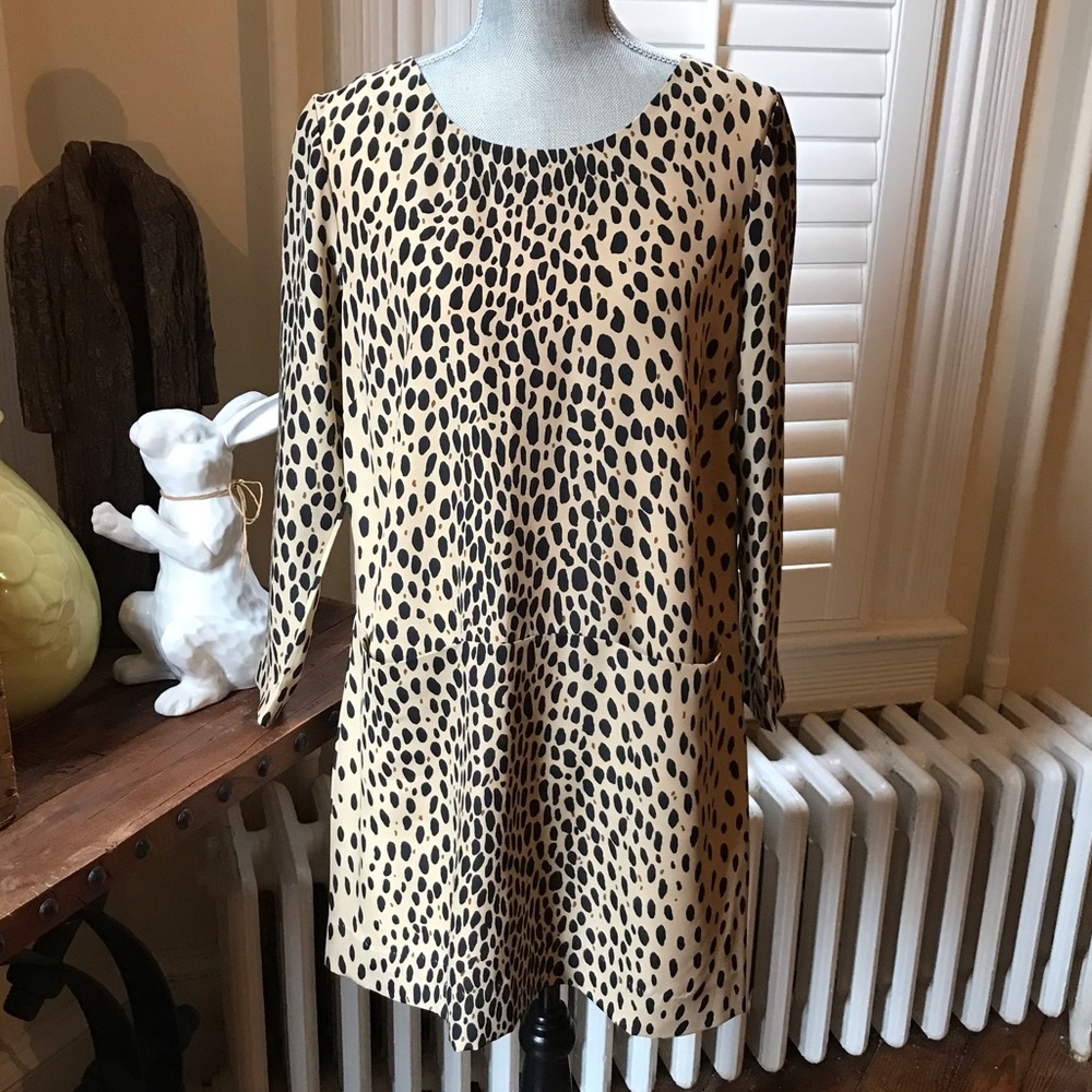 J Crew Factory printed draped shift dress